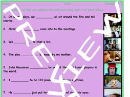 Used To versus Would Always 3 Photo Worksheet Set