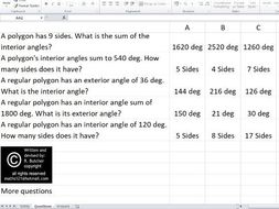 Interior Angles Exterior Angles And Angle Sum Revision
