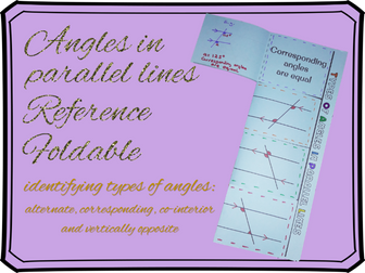 Angles in parallel lines: identifying angles foldable guide