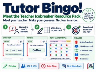 Tutor Bingo! New Group Icebreaker Game