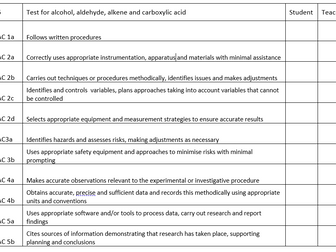 Chemistry Lab Book Tick Sheets for AQA