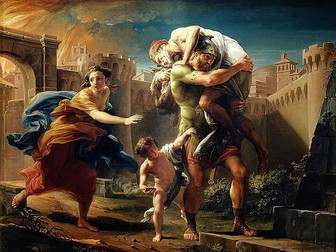 How does Aeneas link to Romulus in Rome's foundation story?