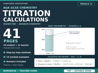 AQA GCSE Chemistry Titration Calculations Workbook & Answers | Higher