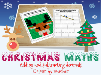 Christmas maths: Adding and subtracting decimals Colour by number