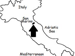 Download SAN MARINO - Printable handout with simple map and flag | Teaching Resources