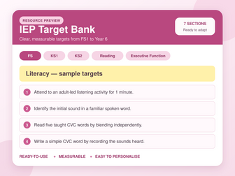IEP Target Bank Nursery (FS1)-Year 6