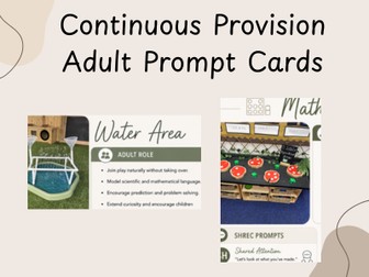 Reception Continuous Provision Adult Prompt Cards