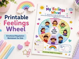 Feelings Worksheet - Emotions & Self-Regulation Activity