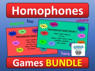 Homophones Spelling Games Activities BUNDLE