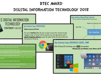 BTEC AWARD DIGITAL INFORMATION TECHNOLOGY Component 1 A1 and A2