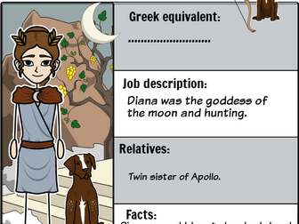 Greek Roman mythology gods and goddesses cards