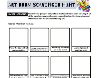 *Updated* Art Room Scavenger Hunt