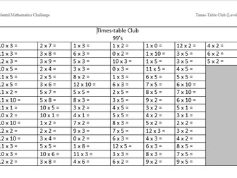 Mental Maths Challenge Lower KS2 Including Answer Sheets