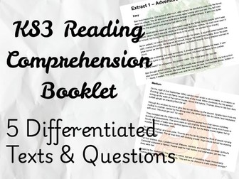 KS3 English Comprehension Passages - Differentiated Texts with Questions - Pack 1