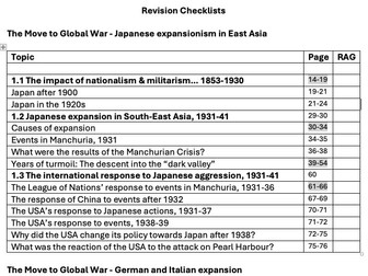 Revision Checklist - Move to Global War - IB History