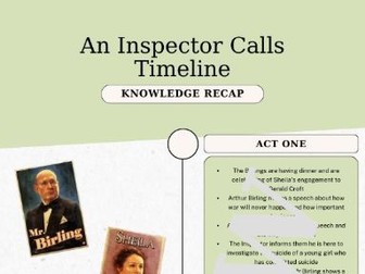 An Inspector Calls - Timeline Bookmark