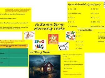 Year 4 morning tasks Autumn Term-12 weeks