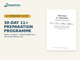30-Day 11+ Preparation Programme | Maths, English, Verbal & Non-Verbal Reasoning | Year 5