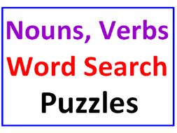 Nouns and Verbs Word Search Puzzles (2 Puzzles)