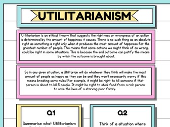 Utilitarianism worksheet