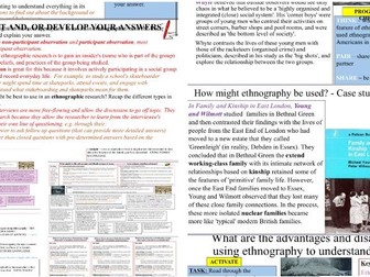 AQA GCSE Sociology - Research Methods - Ethnography