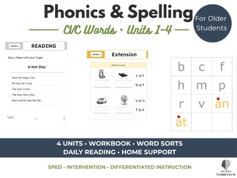 CVC Phonics & Spelling Intervention | Older Struggling Readers