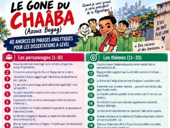Le Gone du Chaâba (Azouz Begag) - knowledge organisers