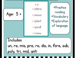 Montessori Word Study - Prefix Lists