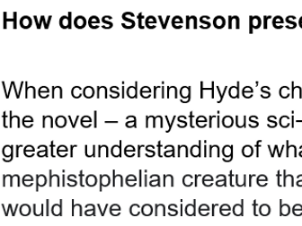 Jekyll & Hyde grade 9 essay - "Hyde as a frightening outsider"