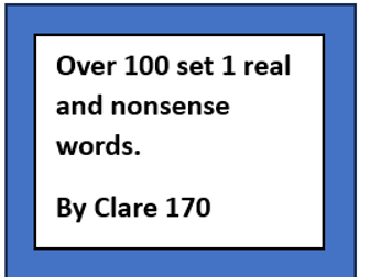 Set 1 real & nonsense words PowerPoint