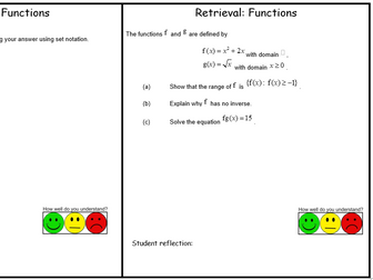 A Level Maths: Functions retrieval sheet