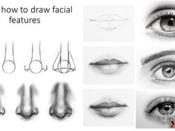 Step by step guide on how to draw facial features. Cover lesson or ...