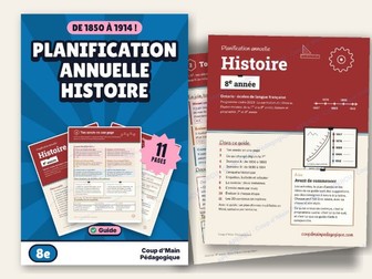 French Year Long Plan Grade 8 Ontario History | Planif annuelle Histoire 8e