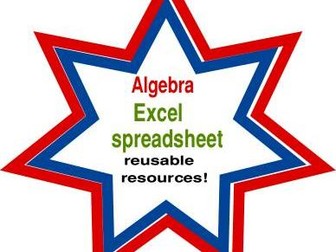 Algebra Excel reusable spreadsheet  activities