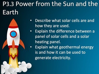 P3.3 Power from the Sun and the Earth
