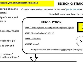 AQA GCSE Drama: Section C Structure Worksheet