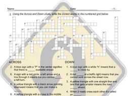 Road Signs Directions Interactive Crossword Puzzle for Google Apps