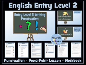 Entry Level 2 Functional Skills English - Punctuation - PowerPoint Lesson and Workbook