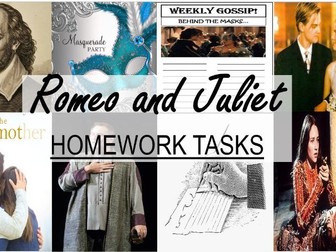 Key Stage 3 'Romeo and Juliet' Homework Tasks