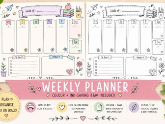 Weekly Teacher Planner | Cute Printable