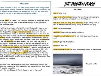 Two KS2 inference guided reading session based on The Phantom Coach (Ghost/Horror Story)