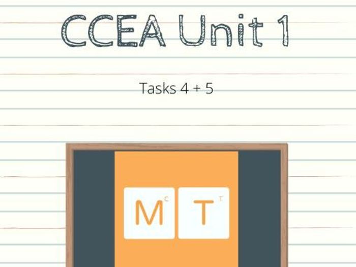 CCEA GCSE Unit 1 Exam Task 4 And 5 | Teaching Resources