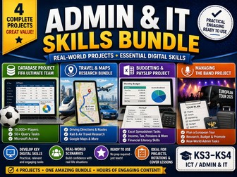 Admin & IT Skills Bundle – Excel, Databases, Travel & Research Projects (KS3/KS4 ICT)