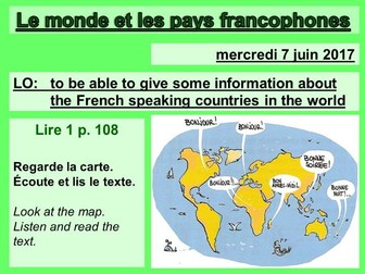 Le monde et les pays francophones - Studio 2 Vert Module 6 Unit 1
