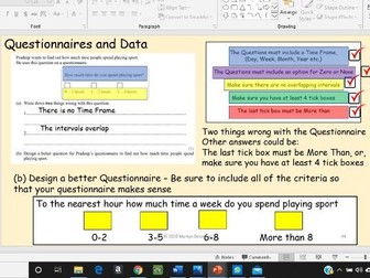 Statistics and Data - 44 Interactive slides, GCSE  Maths