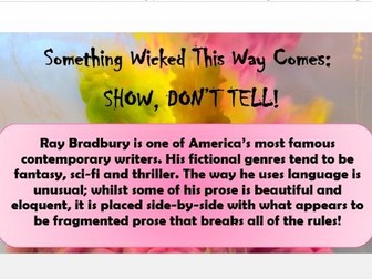 Language Analysis/Narrative Writing lesson based on Ray Bradbury's Something Wicked This Way Comes
