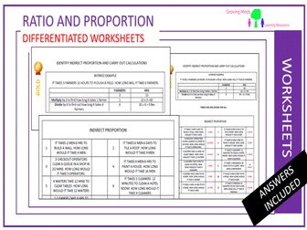 Ratio and Proportion Differentiated Worksheets