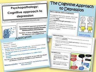 The Cognitive Approach to Depression - Year 1 Psychopathology - AQA A level Psychology