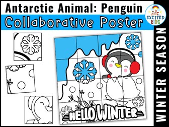 Polar Animals Craft Activity | Antarctic Craftivity, Collaborative Poster Winter
