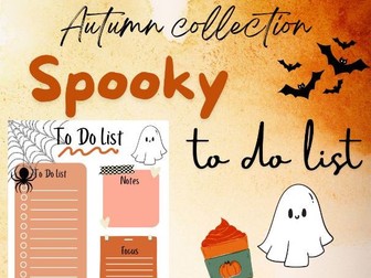 Halloween Autumn Fall Themed Digital To Do List | Spooky Season Pumpkin Spice Aesthetic, Printable